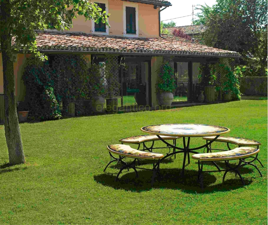 Elegantico Lava Stone Table with Benches