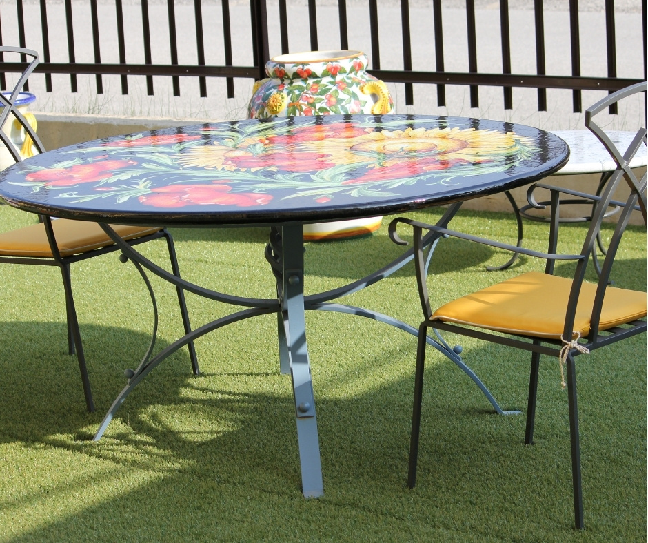 Elegantico Enamel Lava Stone Table