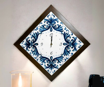 Elegantico Blue Baroque Ceramic Flourish Clock