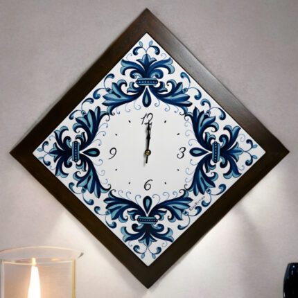 Blue Baroque Flourish Clock