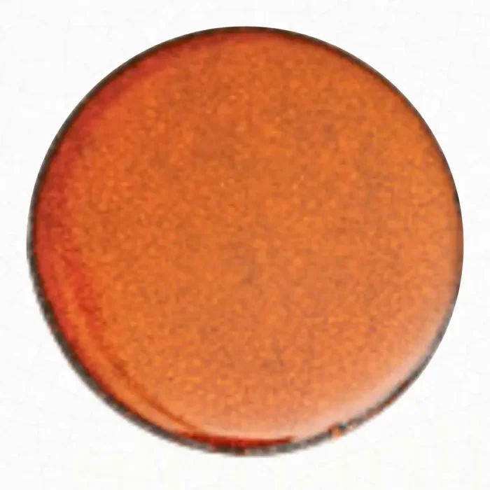 A mono-color lava stone table in orange glow hues.
