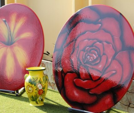 Elegantico Red Rose Lava Stone Table Decor