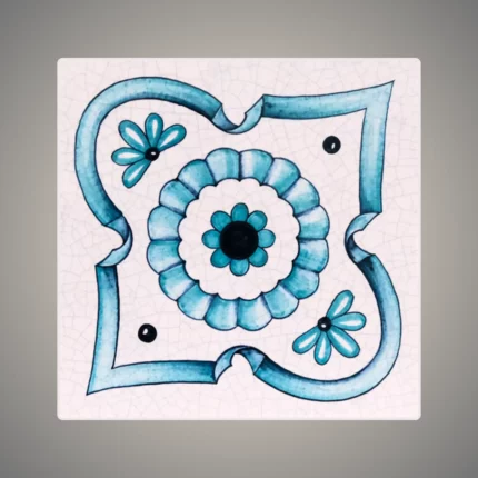 This is an enamel glazed lava stone tile inspired by the Mediterranean bleu waters.